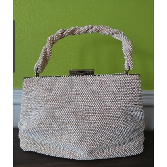 Vintage 50s Lumured Petite Bead Purse - Picture 3 of 8